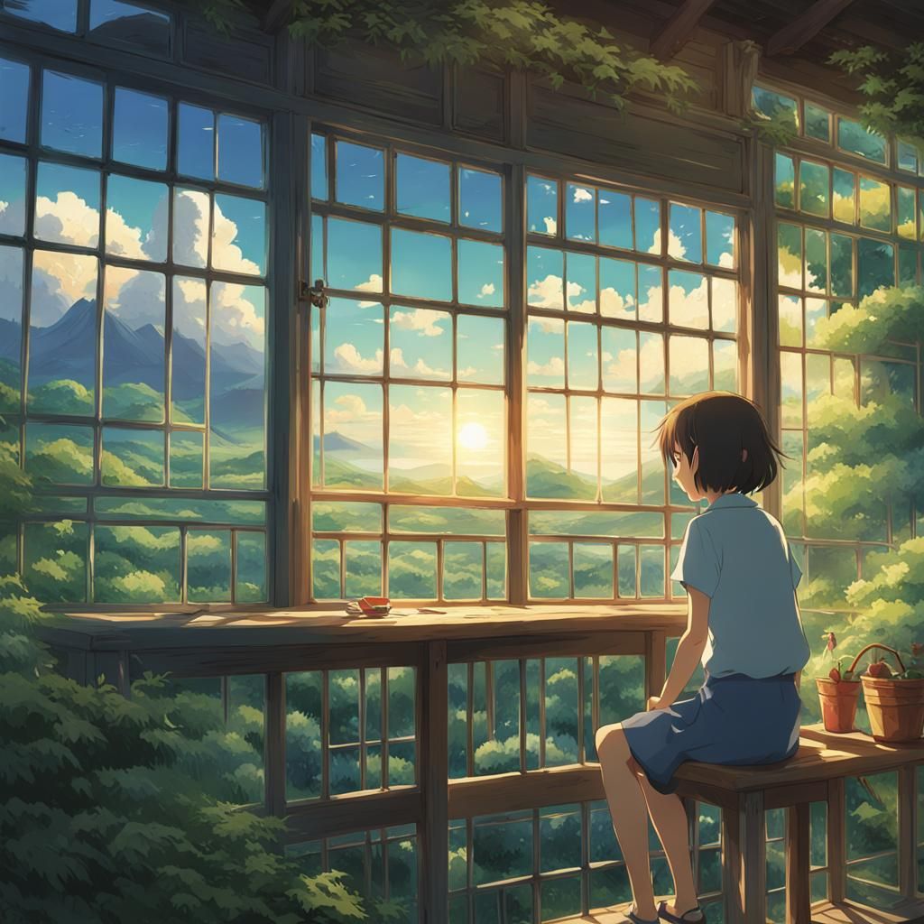 Anime Girl in Studio Ghibli Style