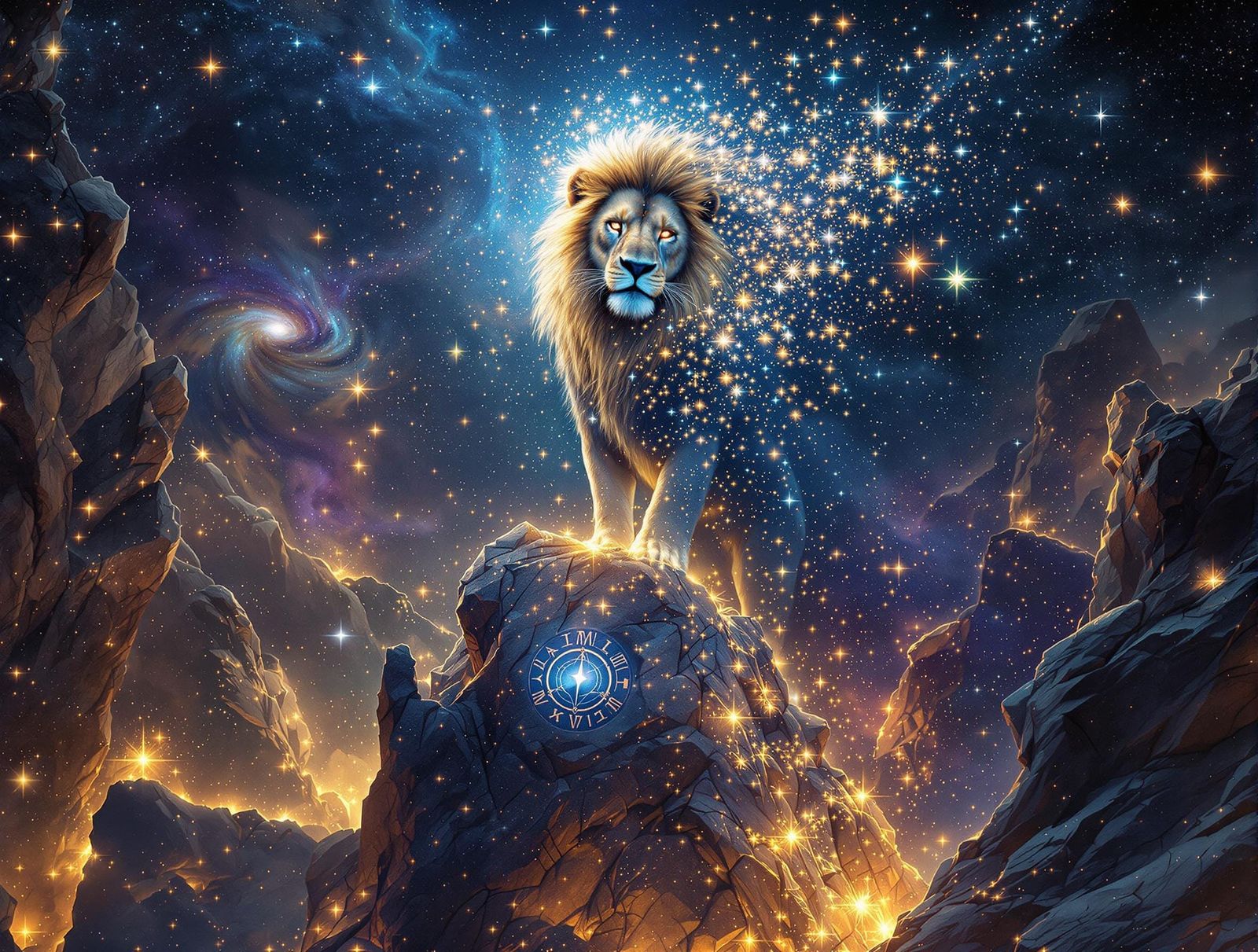 Lion in Cosmic Contemplation