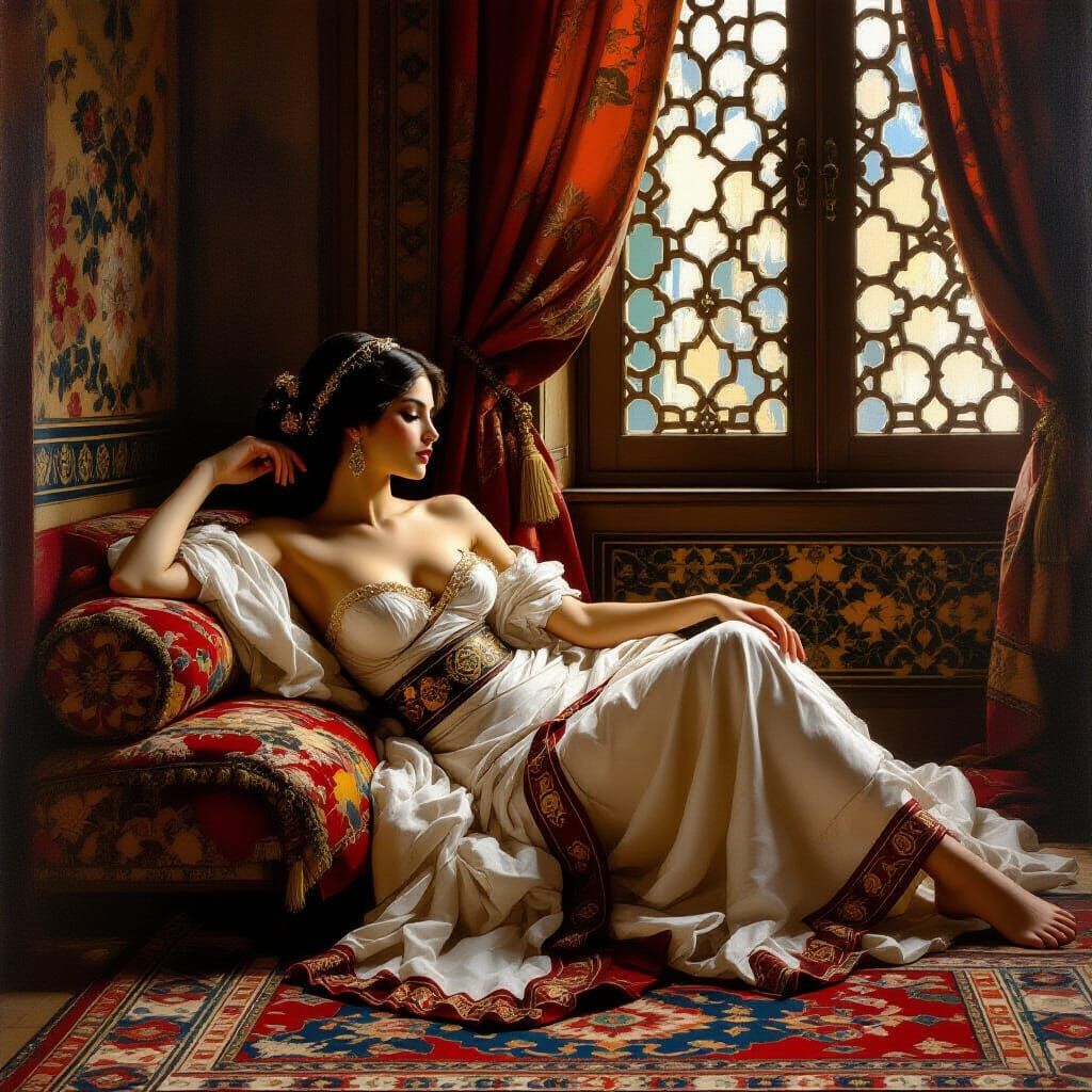 Odalisque in Harem, Style of Michelangelo
