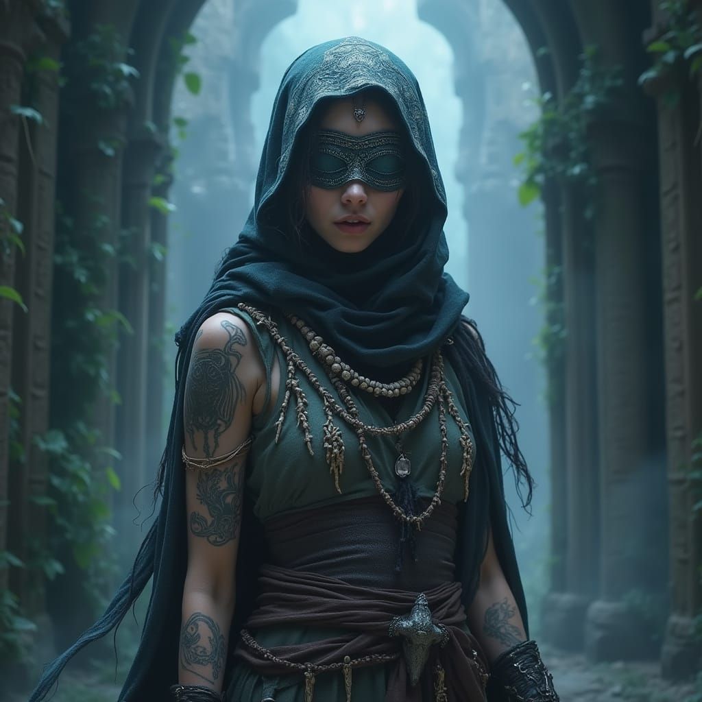 Mystical Shaman in Dark Fantasy Concept Art