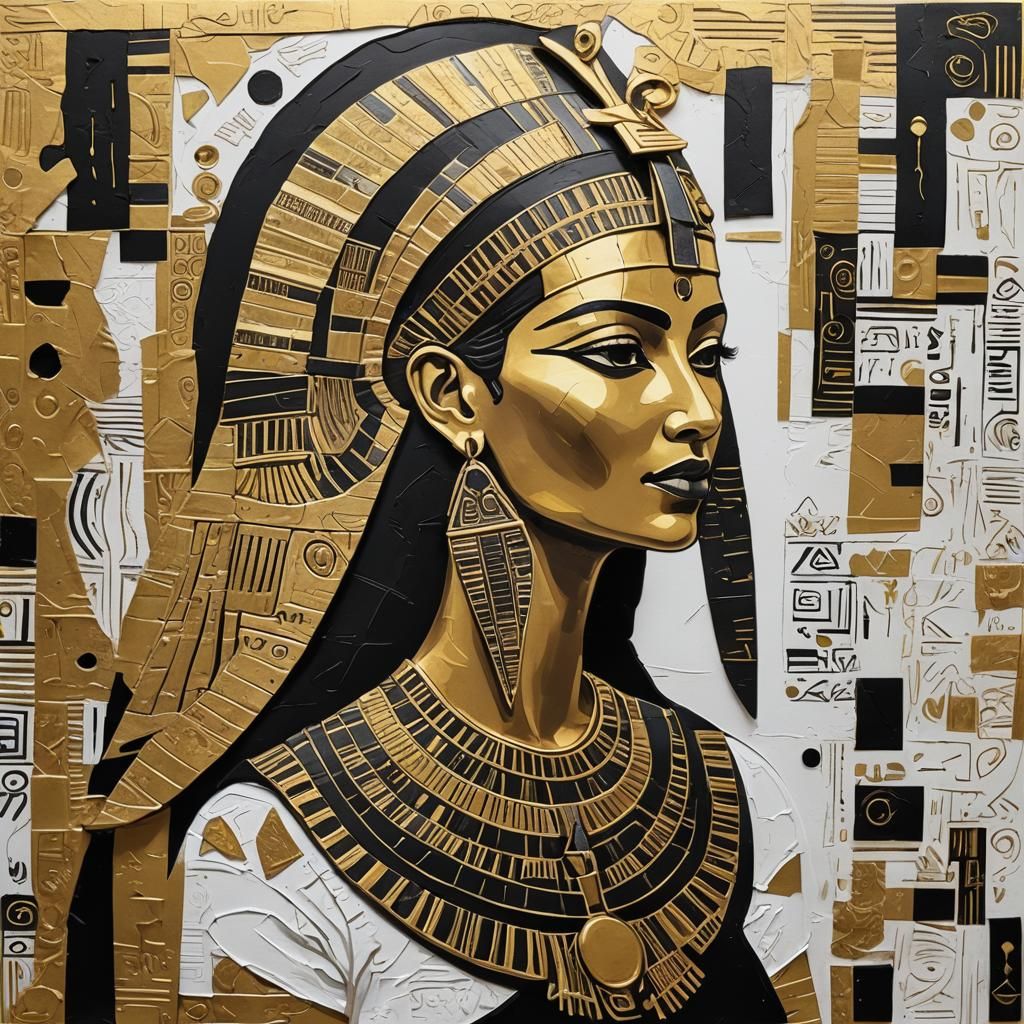 Egyptian Woman in Paper Art Style