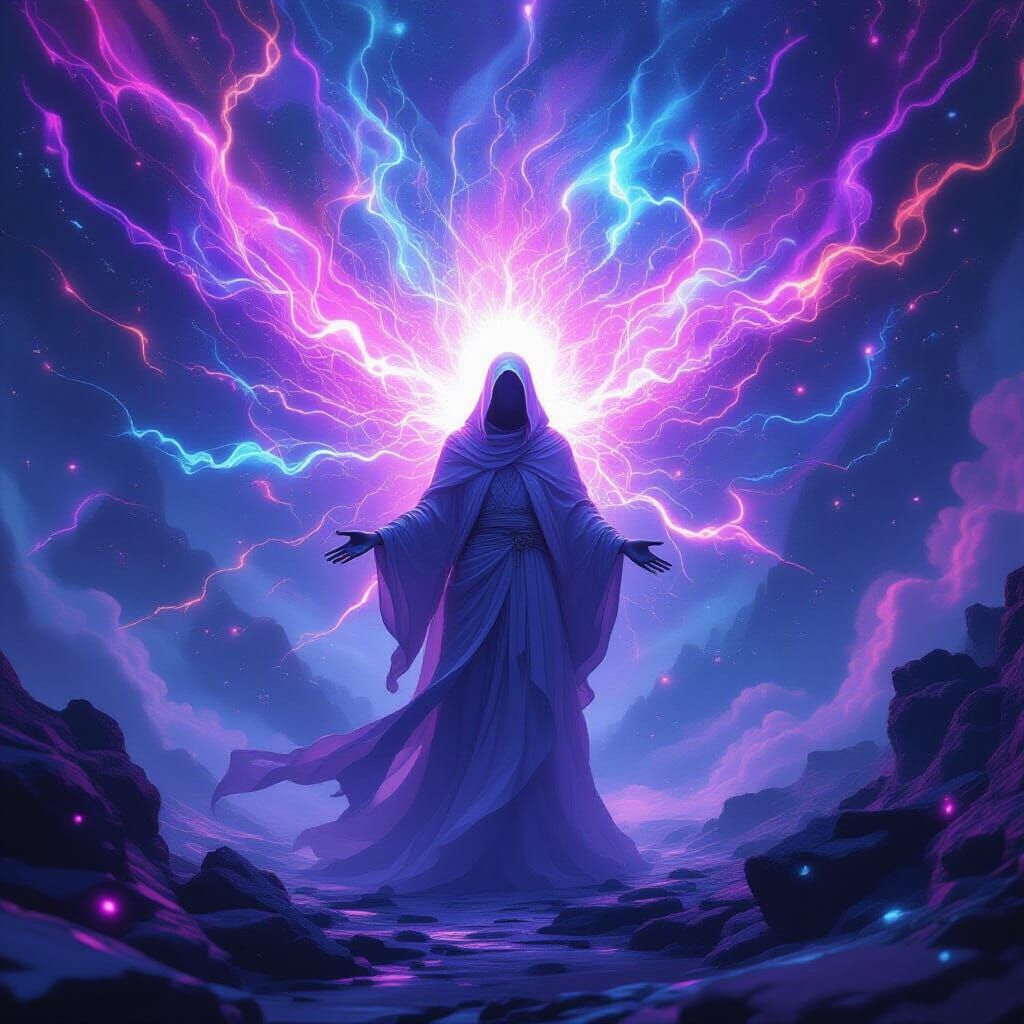 Ethereal Being Radiating Quantum Energy