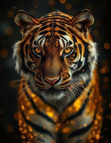 Bokeh Tiger with Synaptic Turbulence and Glitter Effects