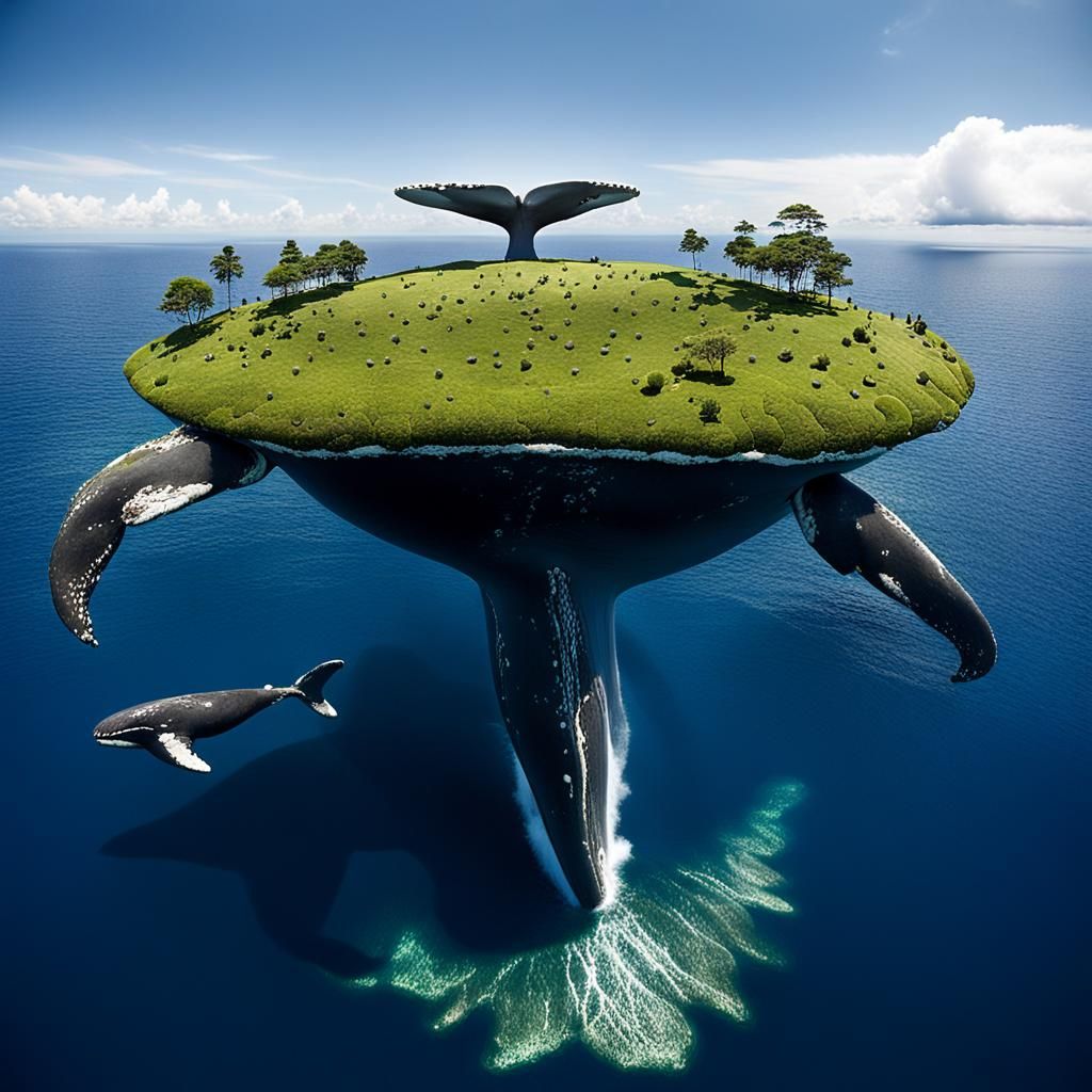 Colossal Whale Island Illusion in the Indian Ocean