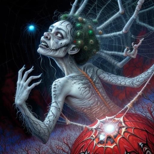 Pagan with Spiderweb Eyes: A Surrealist Vision