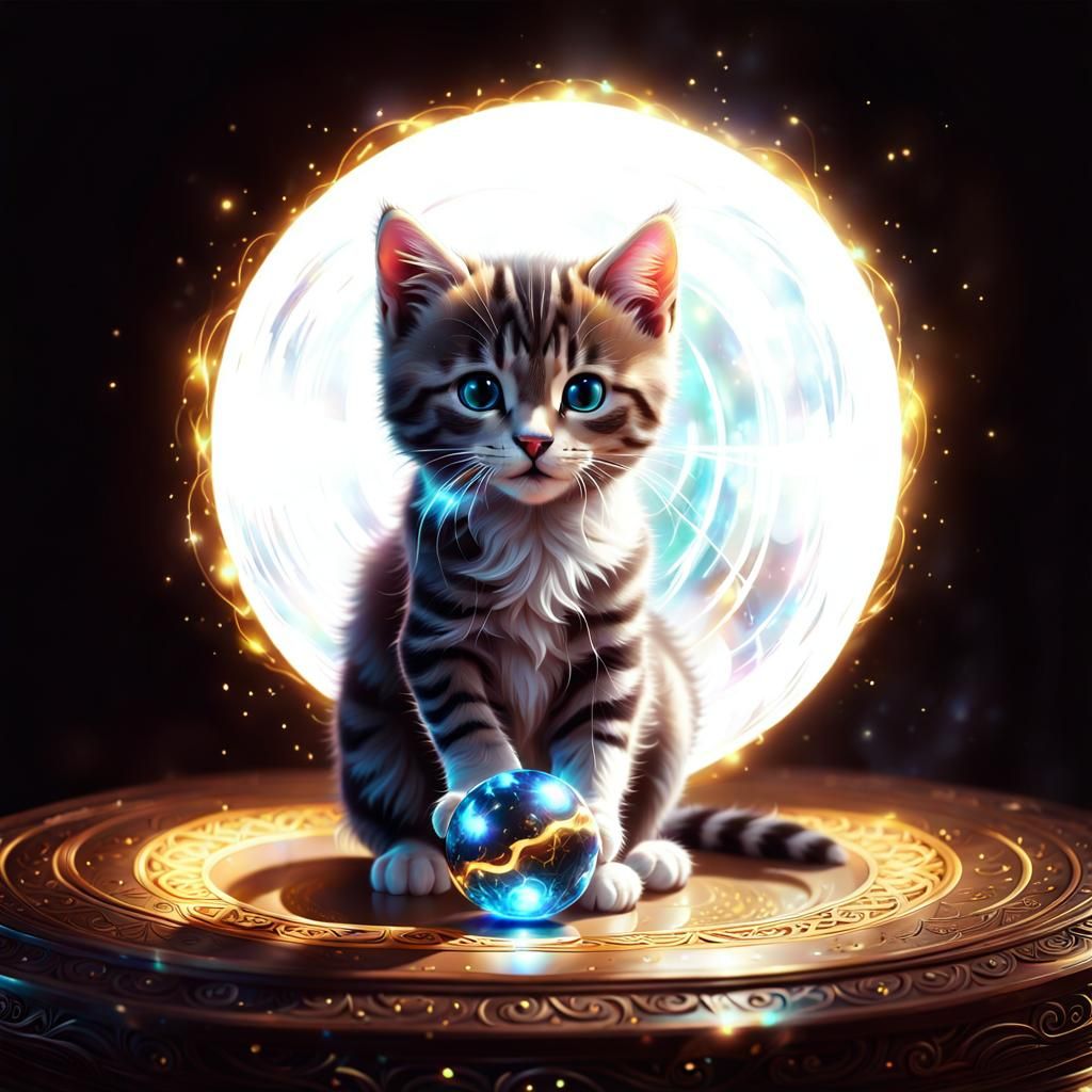 Kitten with orb