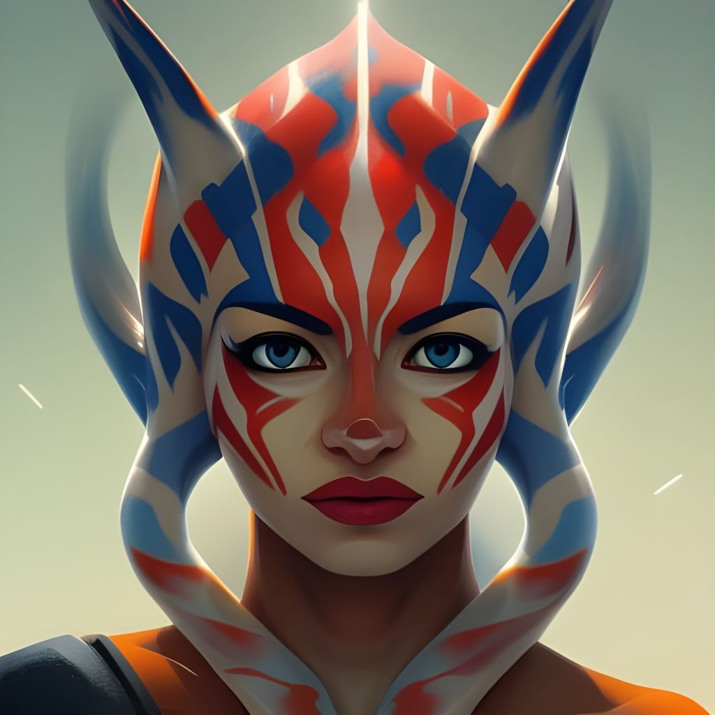 Epic Portrait of Ahsoka Tano in Ethereal Style
