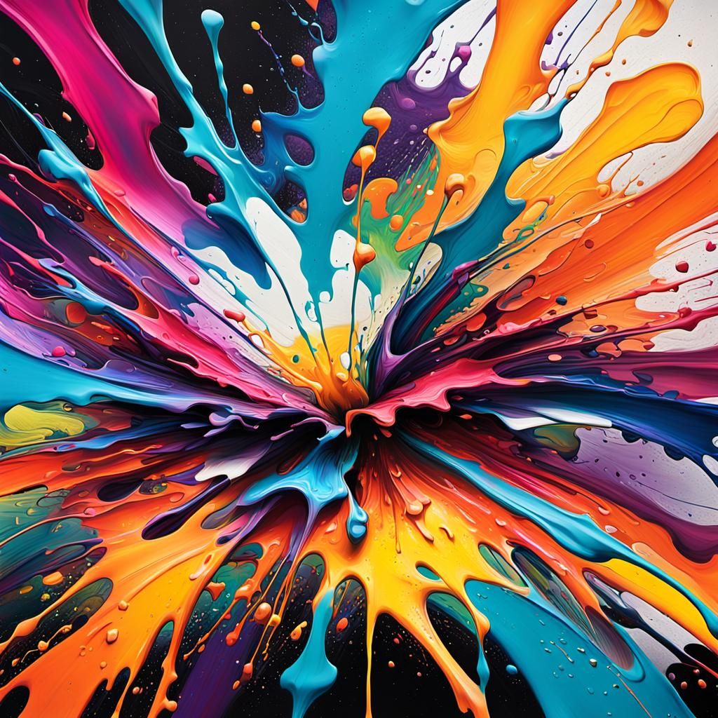 Abstract Expressionism: Swirling Vortex of Color