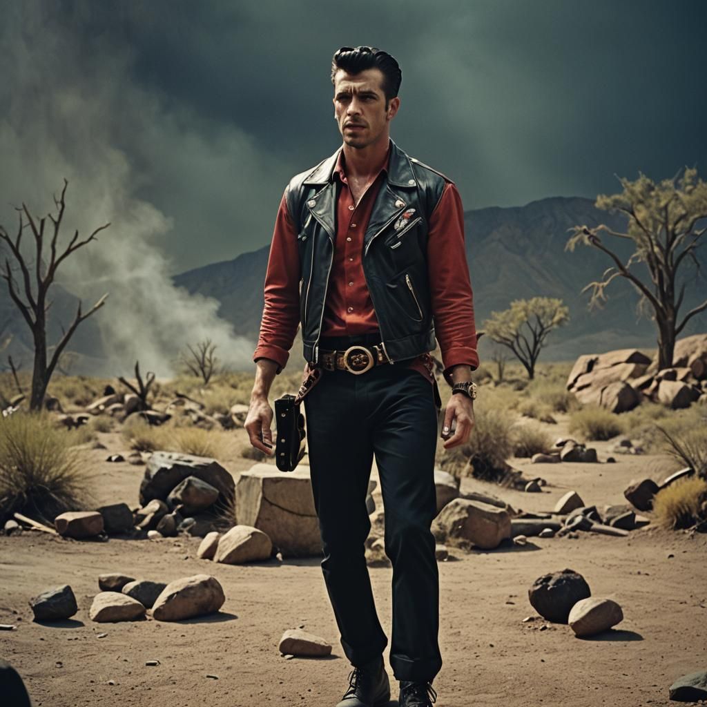 Cinematic Rockabilly Film Still