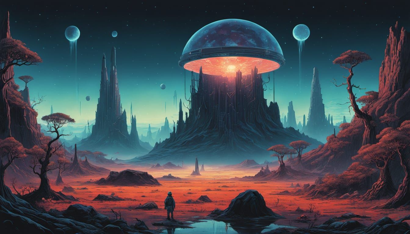 Ethereal Stardust Rivers in Moonlight Canyons