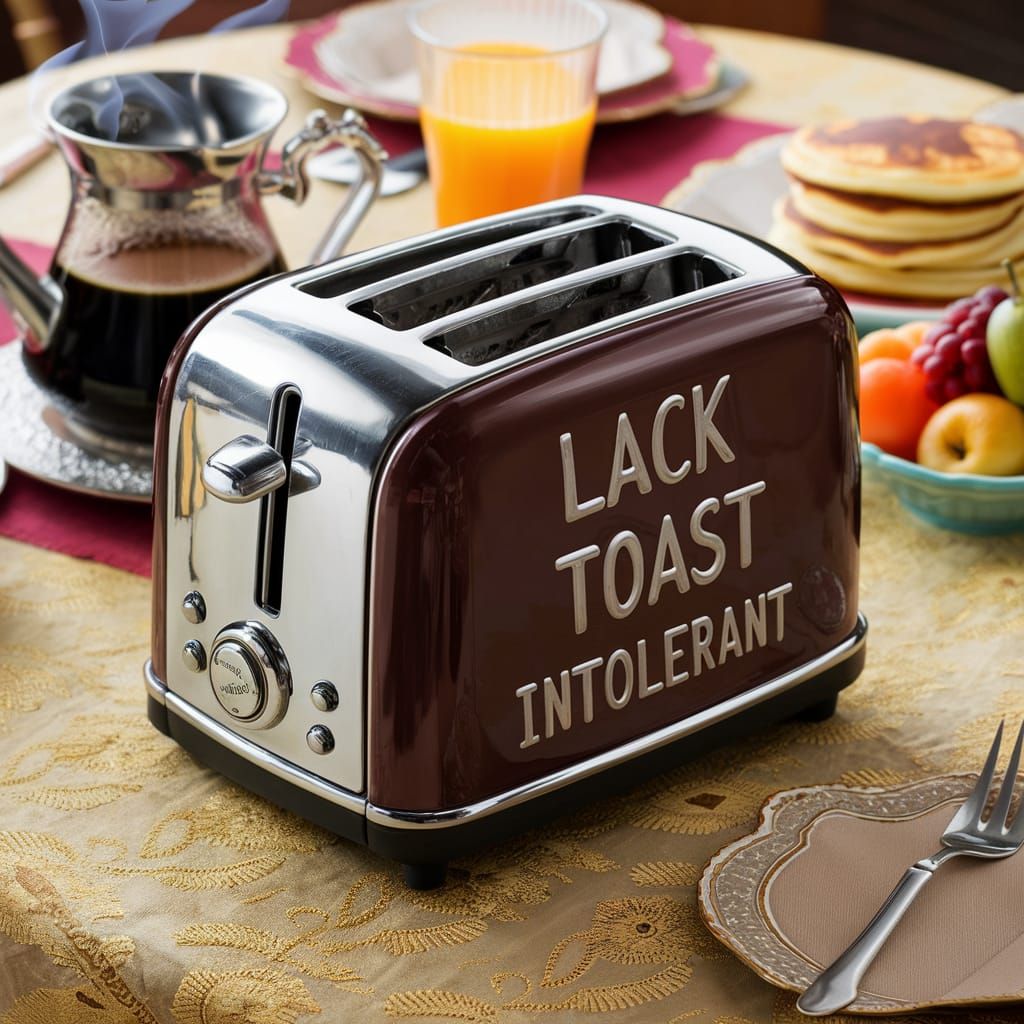 Humorous Toaster with Breakfast Table Setting