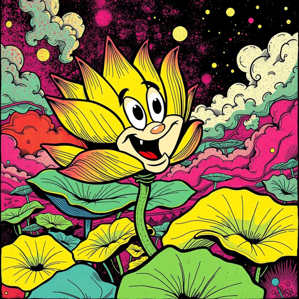 Lotus flower by Elzie Crisler Segar