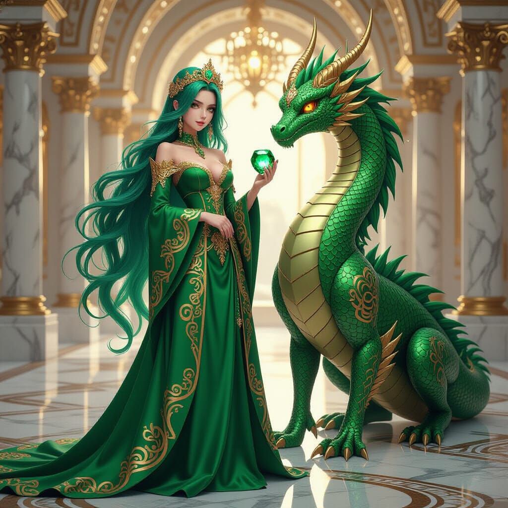 Gothic Dragon Queen in Emerald Hall