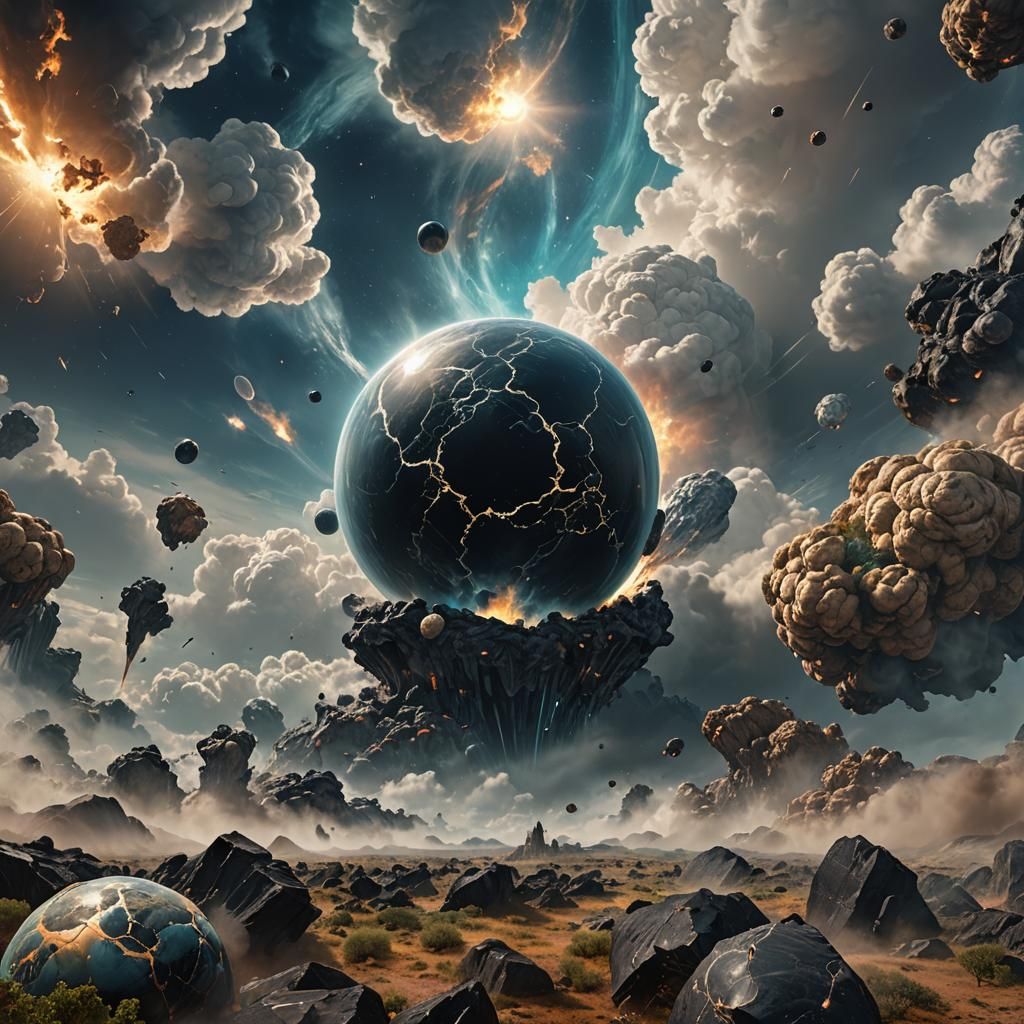 Opal and Marble Titans Clash in Detailed Matte Painting