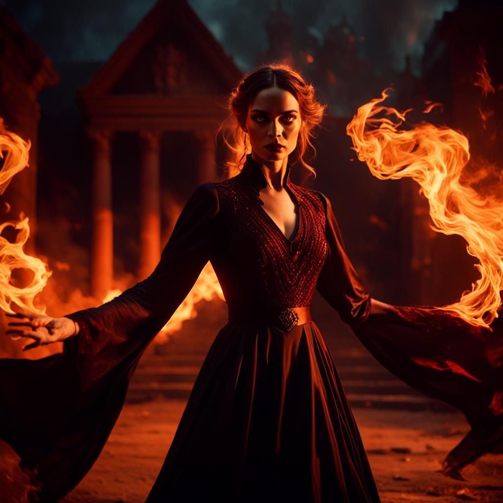 Demonic Gown in Cinematic Gothic Style