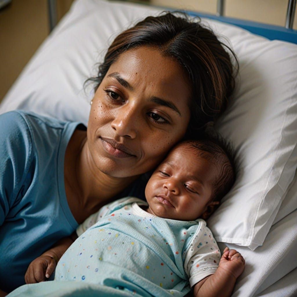 Mother Holds Baby for First Time in Hospital Bed, Overflowin...
