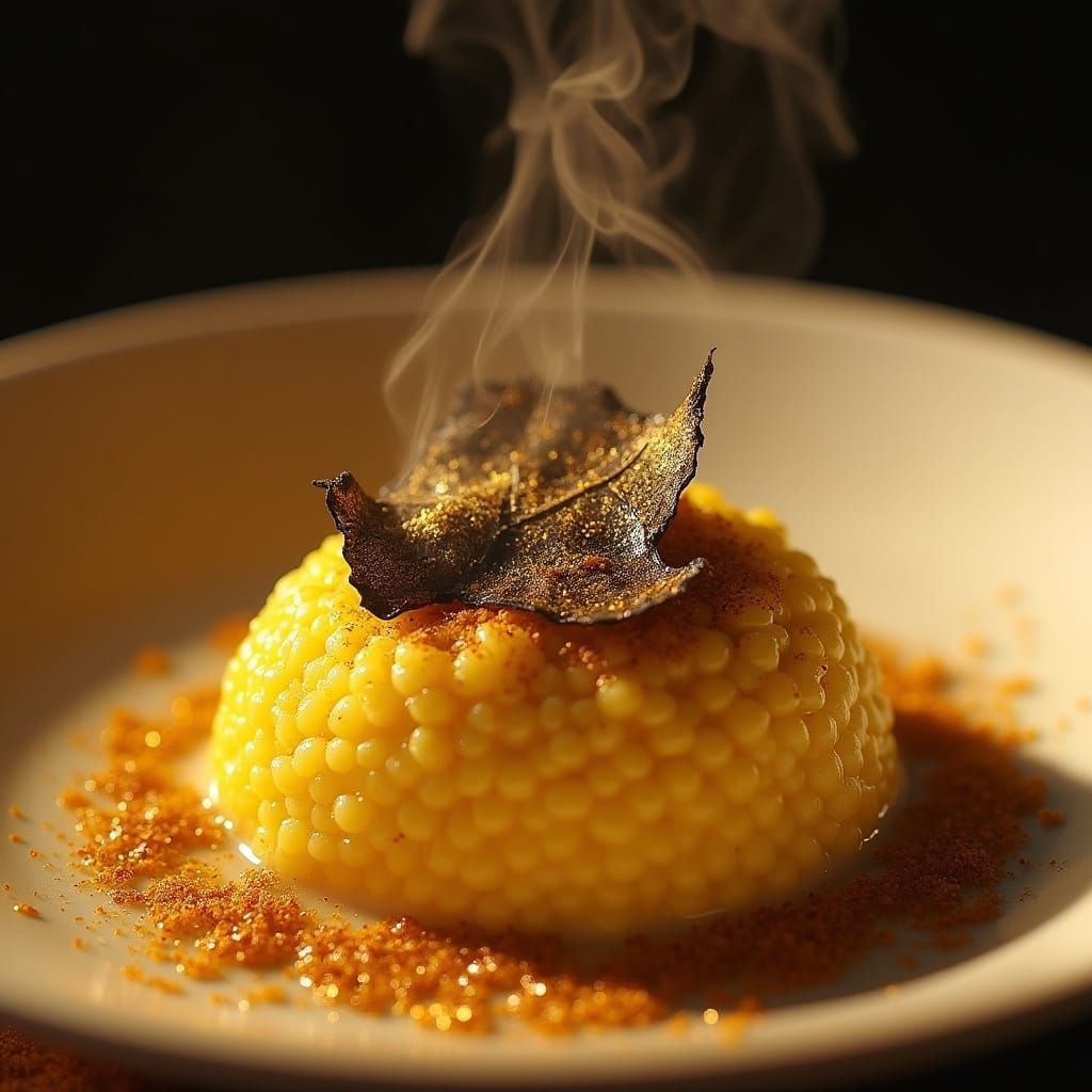 Saffron Risotto with Truffle and Gold Leaf