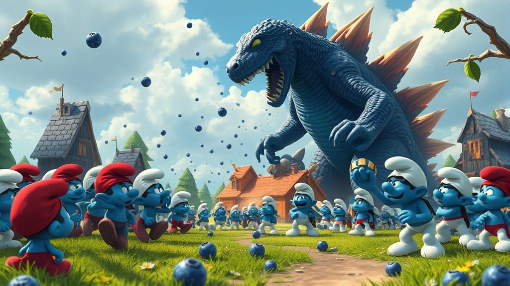 Godzilla vs Smurfs: A Pixar Comedy Smash