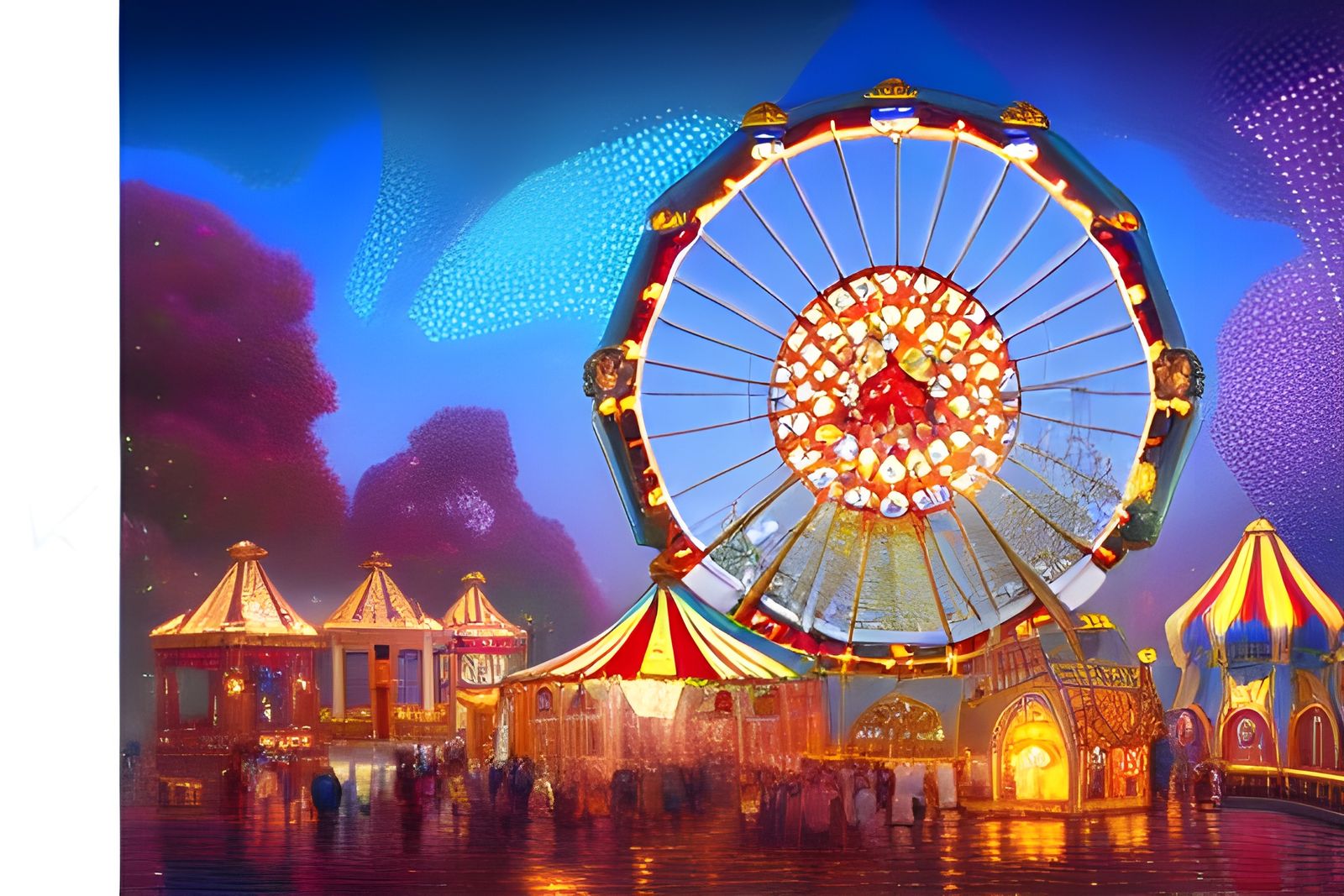 Crystalline Ferris Wheel in Art Nouveau Style