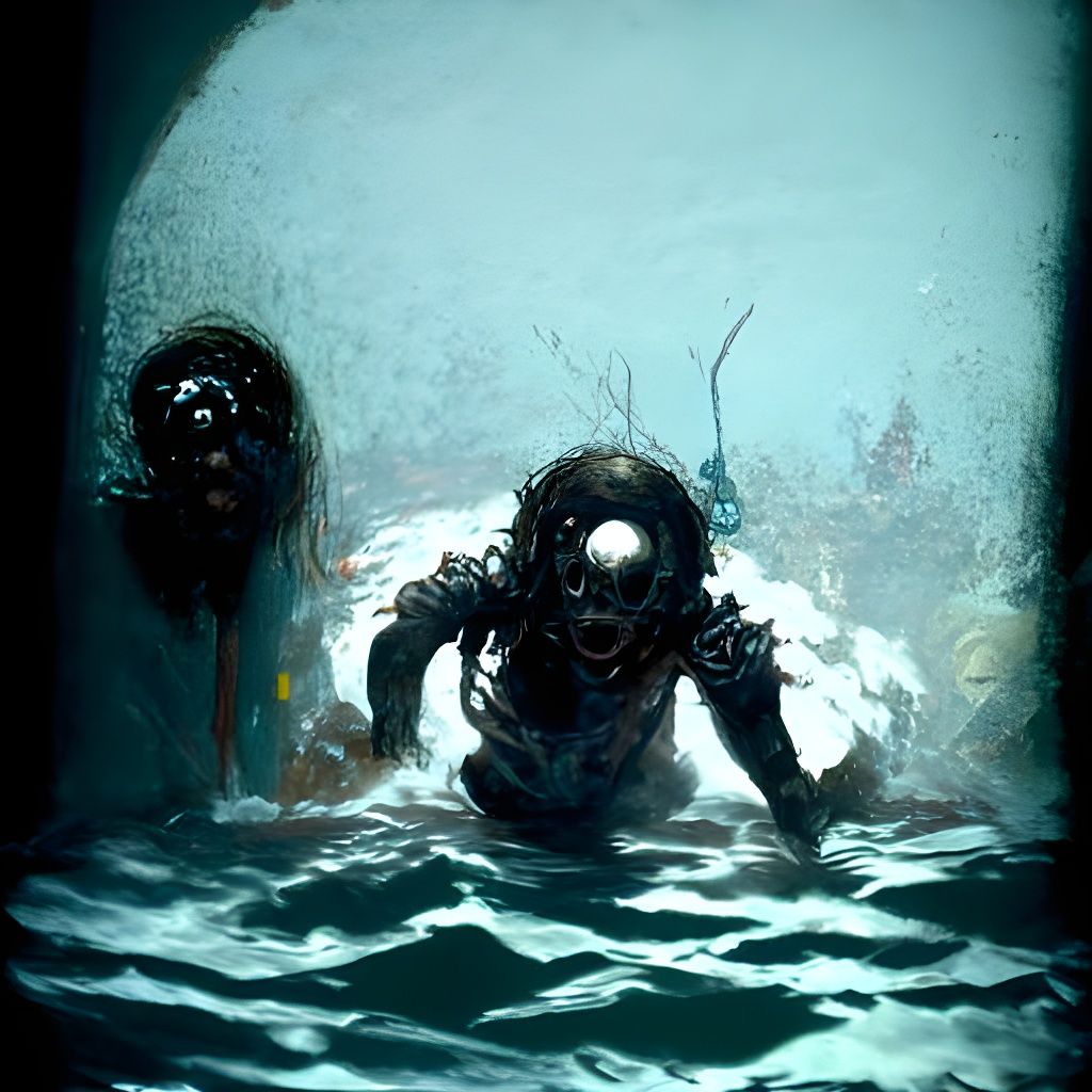 Underwater Horror in Gustave Doré Style