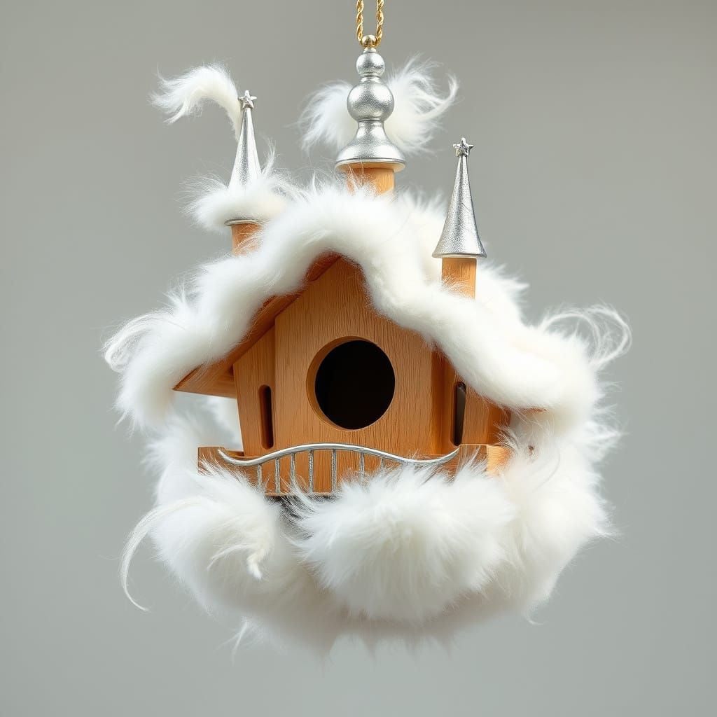 Floating Castle Birdhouse in Anime Style
