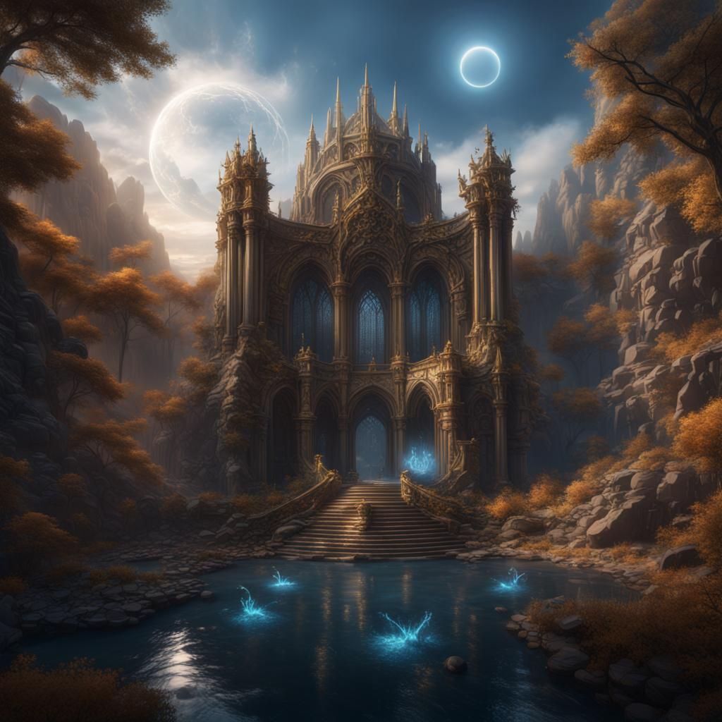 Fantastical Circle of Light in Matte Painting Style