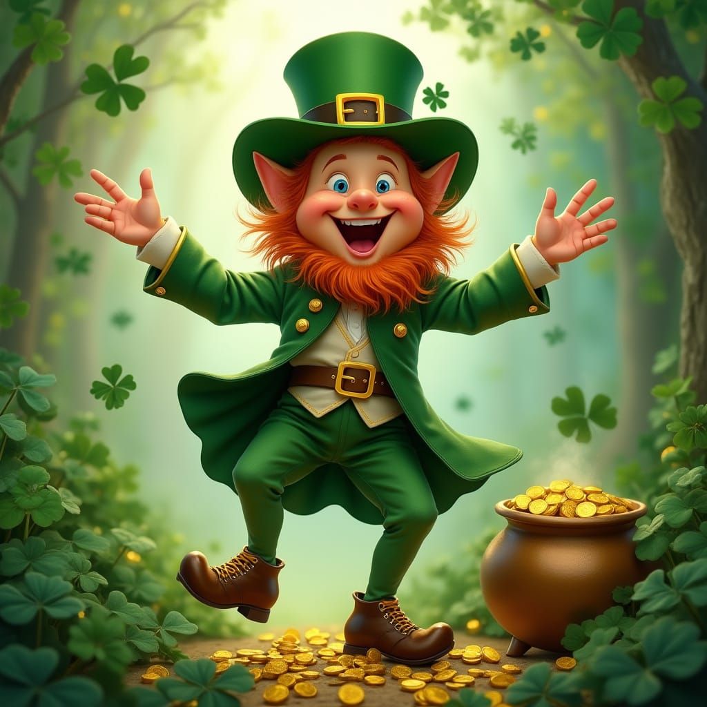 A Happy-go-Lucky Leprechaun Celebrating St. Patrick's Day