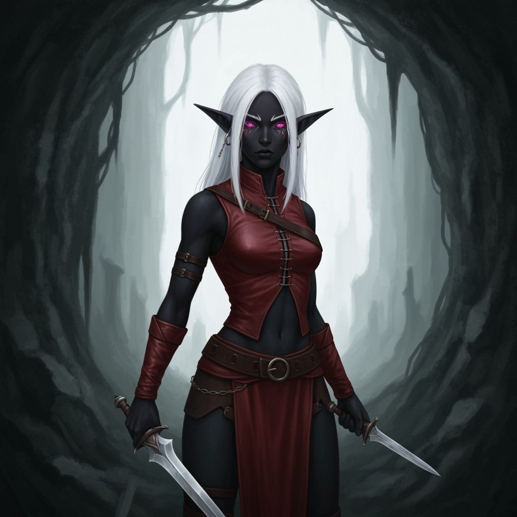 Drow Elf Lost in Forgotten City of the Damned