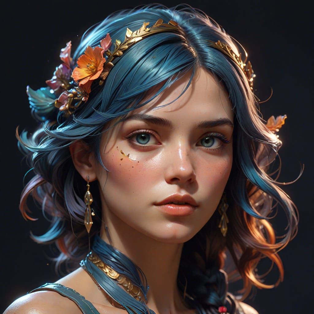 Vertical Glyphs: Female Aesthetics in Impasto Style