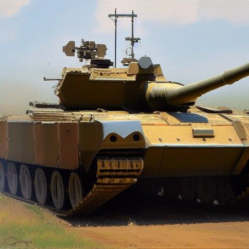 Main Battle Tank as Oil Painting