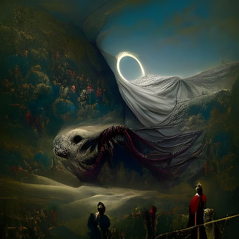 Sinister Misery Enters: Romanticism Oil Painting