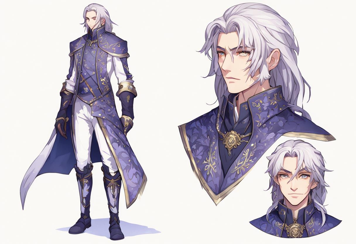 Anime Character Sheet: Sci-Fi Design in Cel-Shaded Style