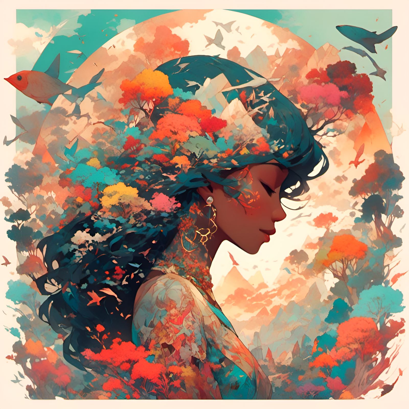 Radiant Mother Earth: A Colorful Portrait