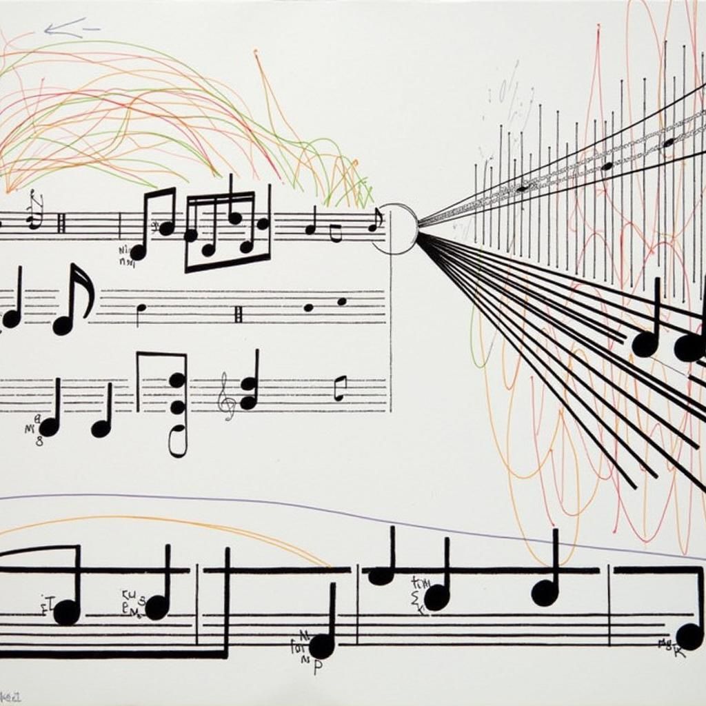 Bold Graphic Score in Dadaist Style