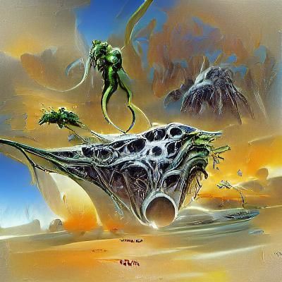 Monstrous Alien Spaceship on Slimy Planet