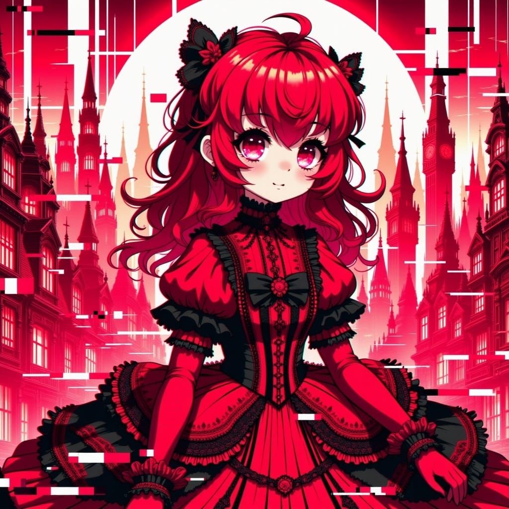 Red Figure in Simple Composition