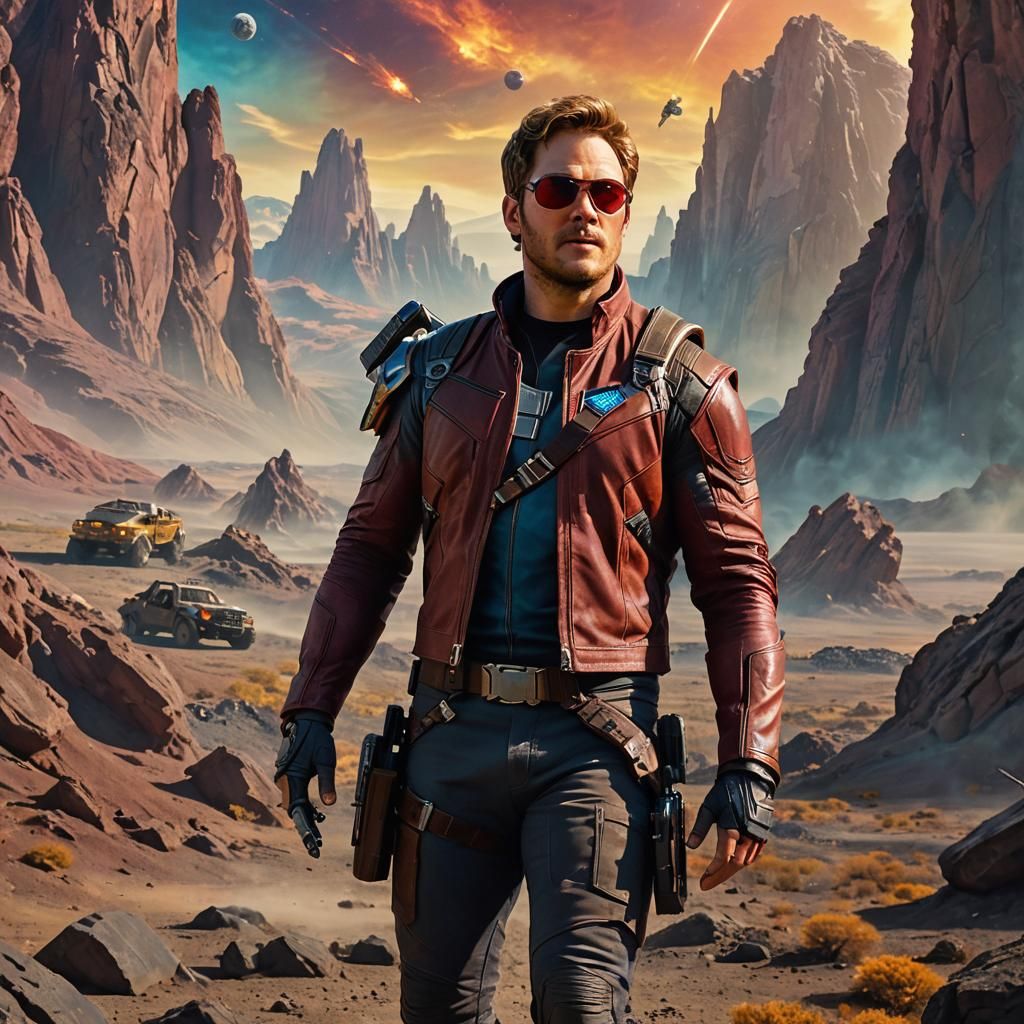 Star-Lord Movie Poster on Alien Planet