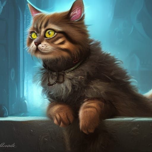 Fluffy Cat Corsair in Flooded Kitchen