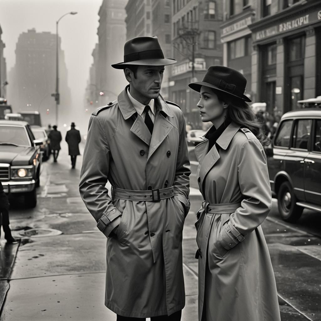 Monochromatic City Scene in Grayscale