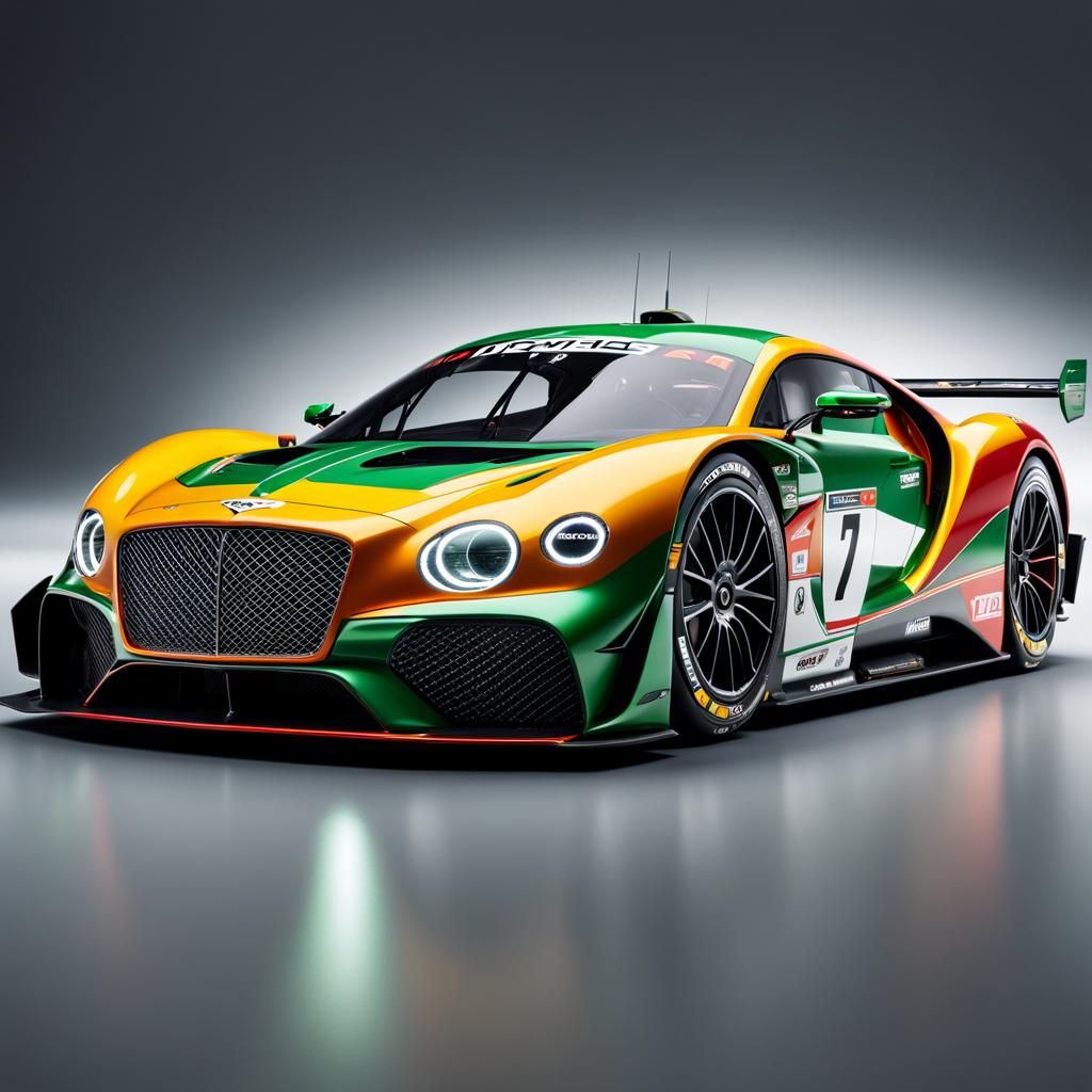 Bentley Hypercar at Le Mans: Hyperrealistic Splash Art