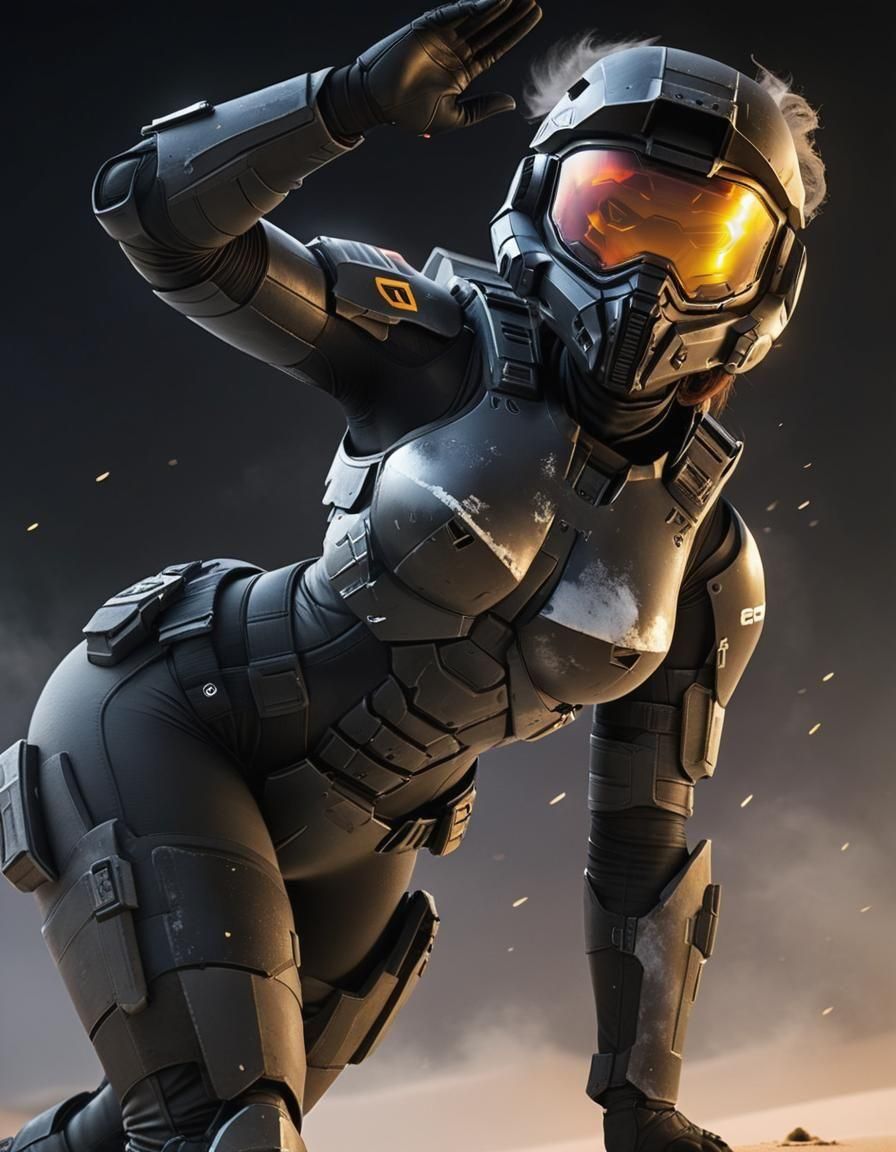 ODST Saluting in White Sand Desert