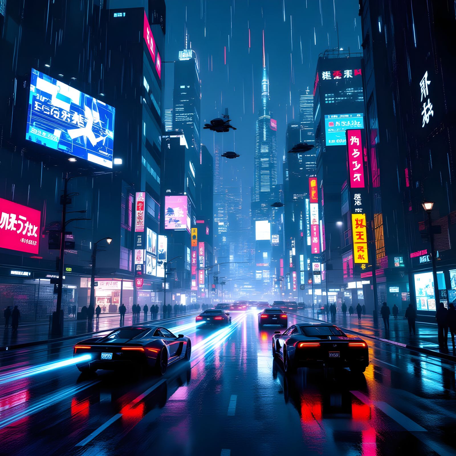 Neon Cyberpunk Metropolis at Night