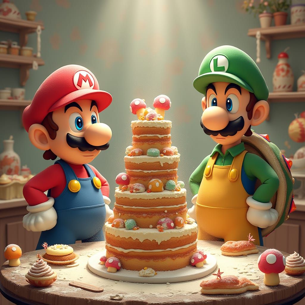 Majestic Brothers Outbake Fiery Bowser in Whimsical Bakery