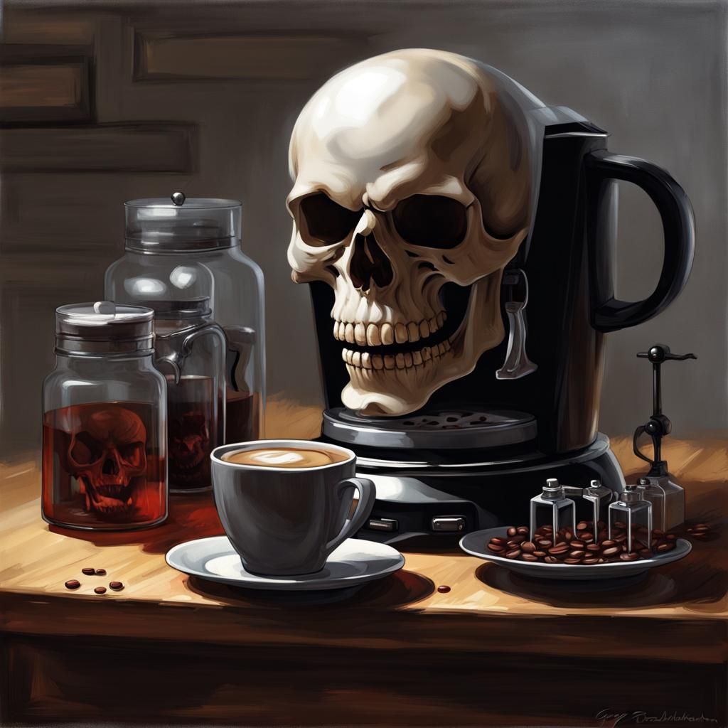 Sinister Haunted Coffee Maker for Halloween