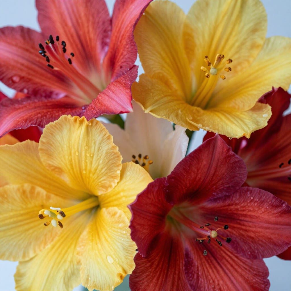 Vibrant Tropical Flowers in Full Bloom