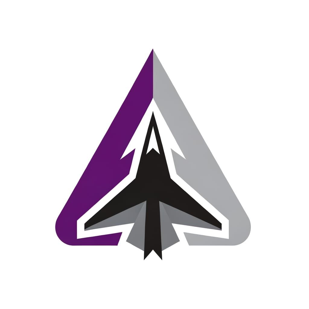 Minimalist Hockey Logo of B2 Stealth Bomber