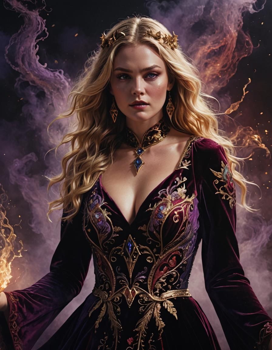 Sorceress Portrait in Art Nouveau Style