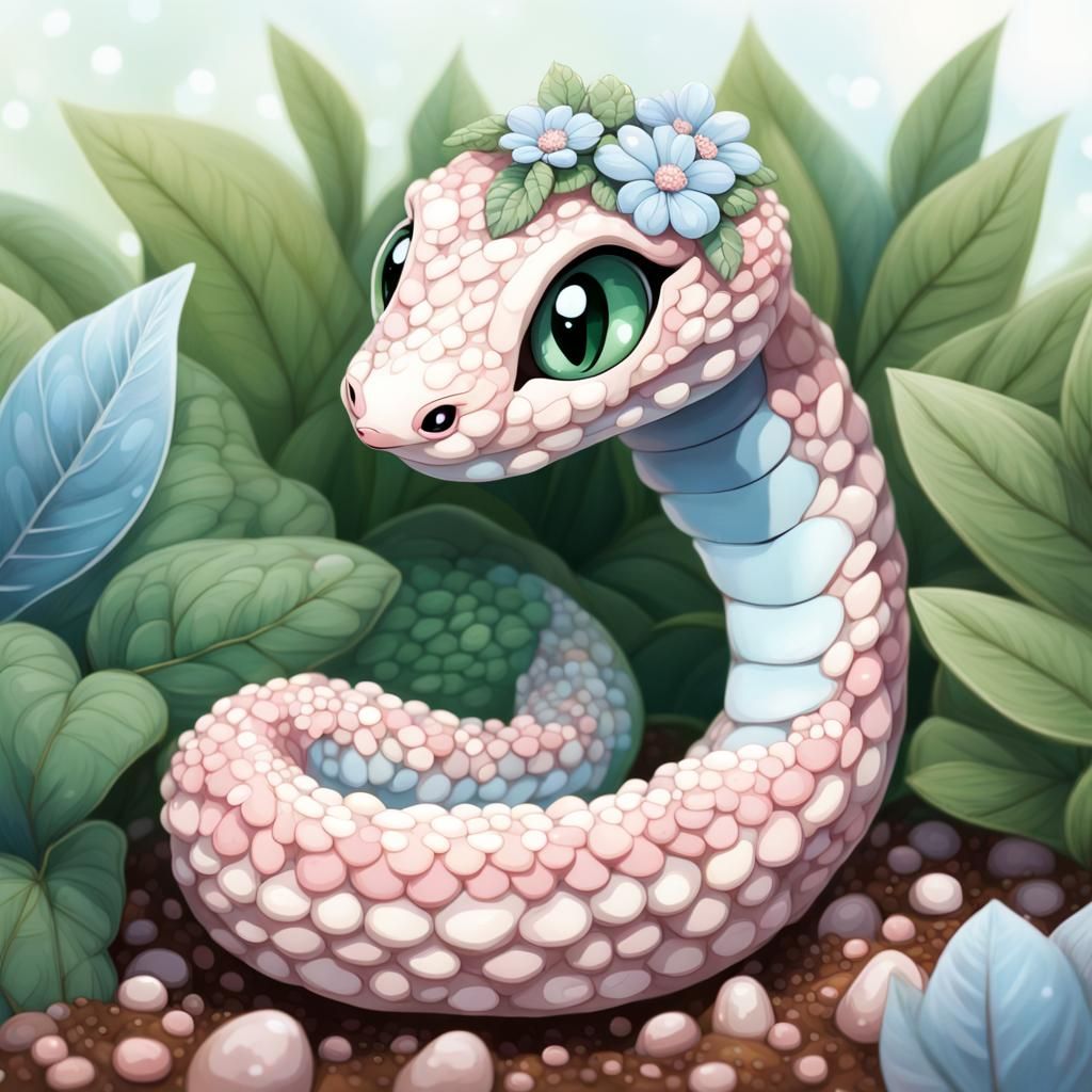 baby snake with green eyes