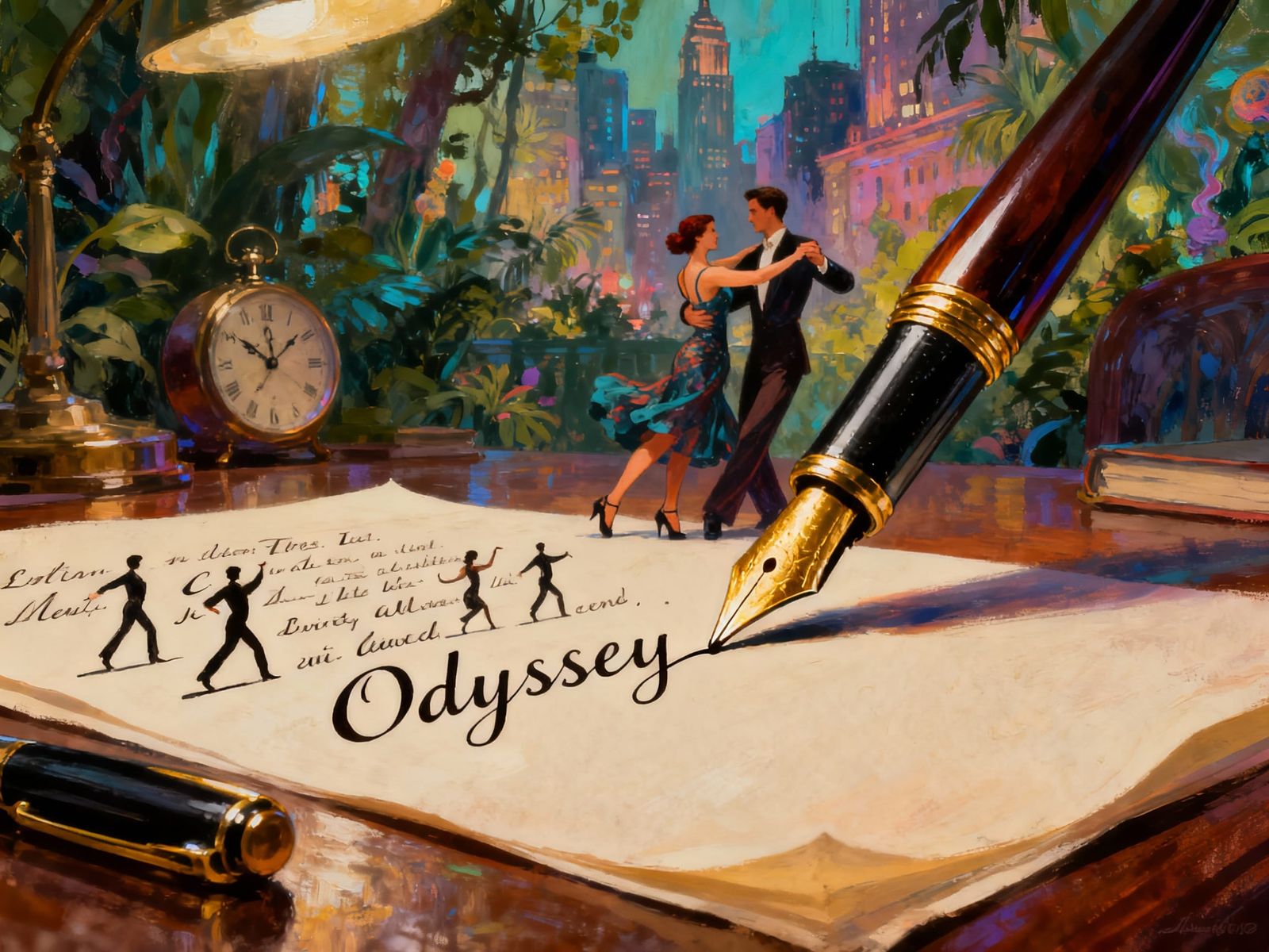 Fountain Pen Creates Tango Dancers from Words