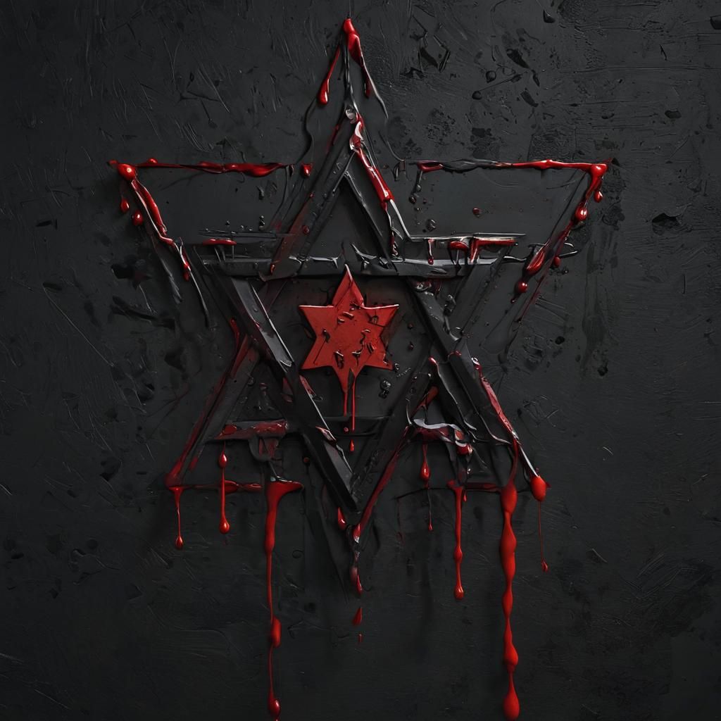 Dramatic Red Star of David Digital Painting